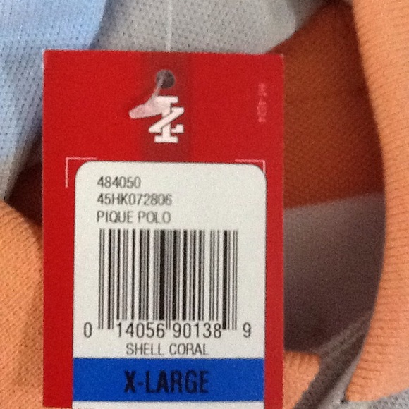 Izod Blue/Grey/Orange Stripe Polo Shirt Sz XL NWT - Picture 5 of 6